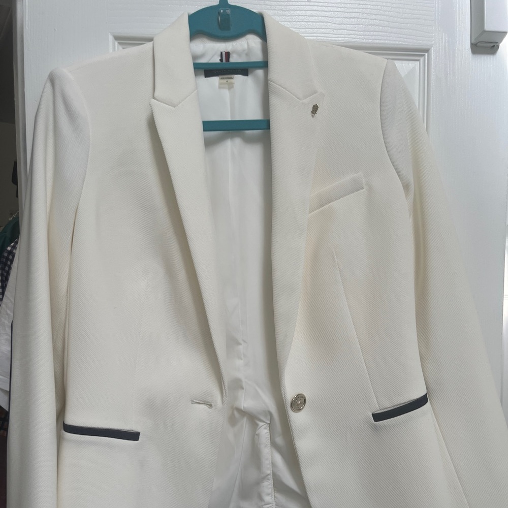 Cream Blazer with Elbow Patches
